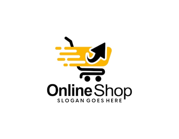 Bolsa de compras y logotipo de carrito de compras en línea
