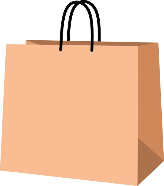 Bolsa de compras marrón simple con asas negras