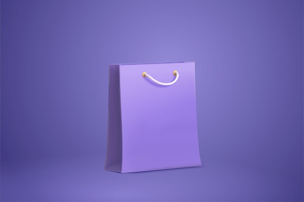 Vector bolsa de compras morada