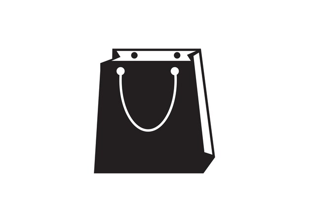 Bolsa de compras de papel Ilustración simple en blanco y negro
