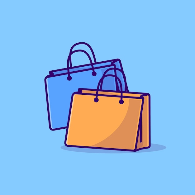 Bolsa de compras simple dibujos animados vector ilustración marketing concepto icono aislado