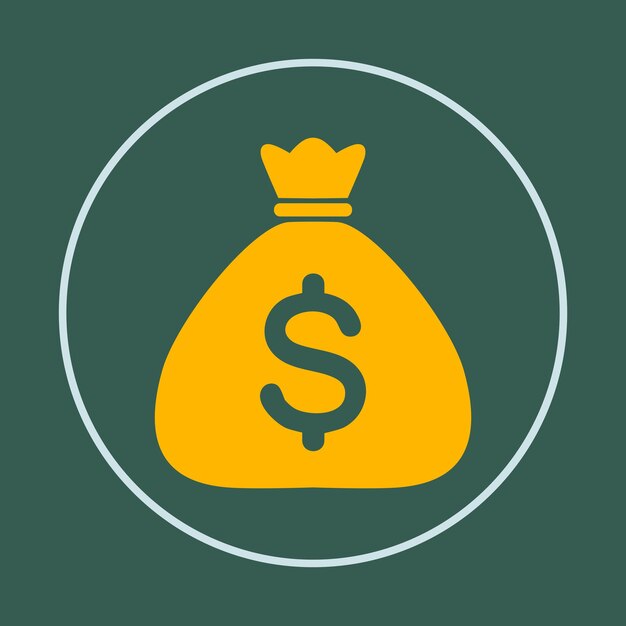 Bolsa de dinero icono de moda astuto abstracto hermosa ilustración vectorial diseño de obras de arte coloridas