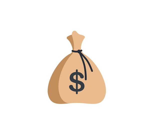 Bolsa de dinero vector icono aislado. Ilustración de emojis. Emoticon de vector de saco de moneda