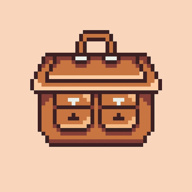 Vector bolsa de documentos de estilo pixel art retro