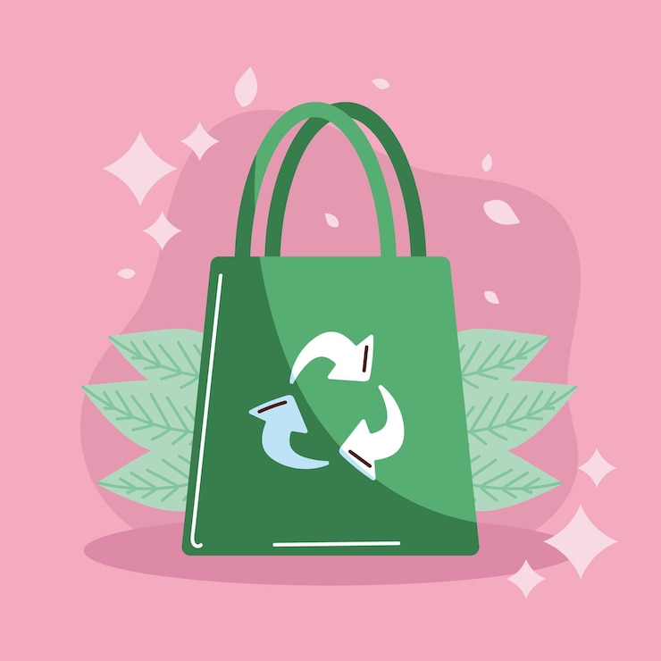 Vector bolsa ecológica verde