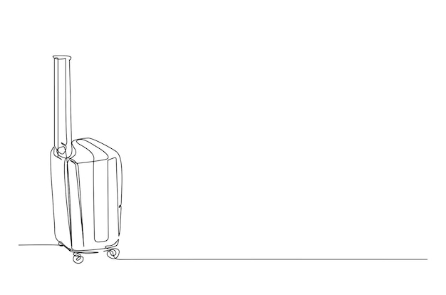 Bolsa de equipaje en ilustración de dibujo continuo de una línea