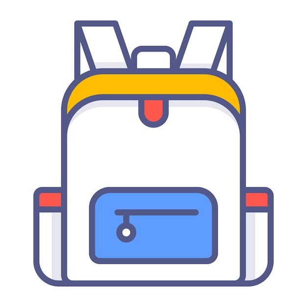 Bolsa de la escuela mochila conceptos modernos diseño plano calidad superior concepto de ilustración vectorial vectorial