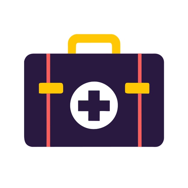 una bolsa de médicos con icono de instrumentos médicos