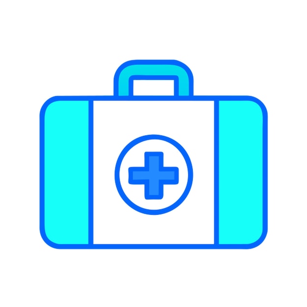 una bolsa de médicos con icono de instrumentos médicos