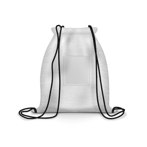 Vector bolsa de mochila deportiva blanca simple realista aislada