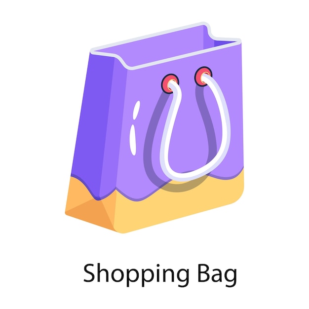Una bolsa morada con la palabra compras.
