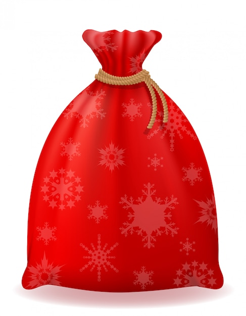 Bolsa de navidad roja santa claus vector illustration