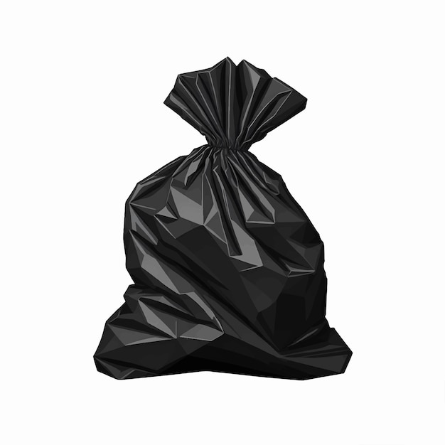 Bolsa negra basura saco de basura reciclaje ilustración vectorial