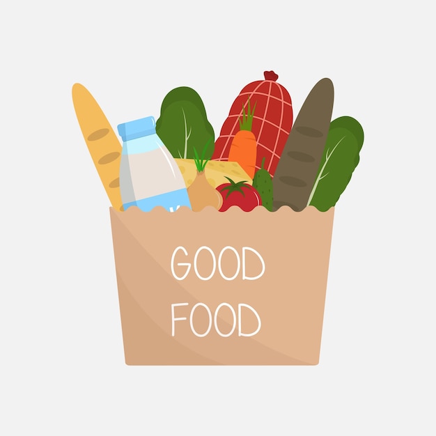 Bolsa de papel con alimentos