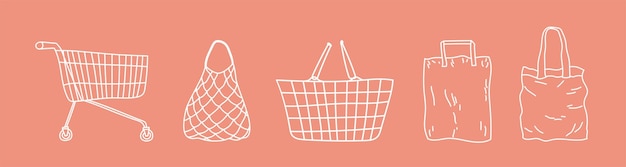 Bolsa de papel de malla para el carrito de compras Bolsa de bolso para la compra