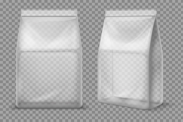 Bolsa plástica para refrigerios. sobre blanco transparente para alimentos
