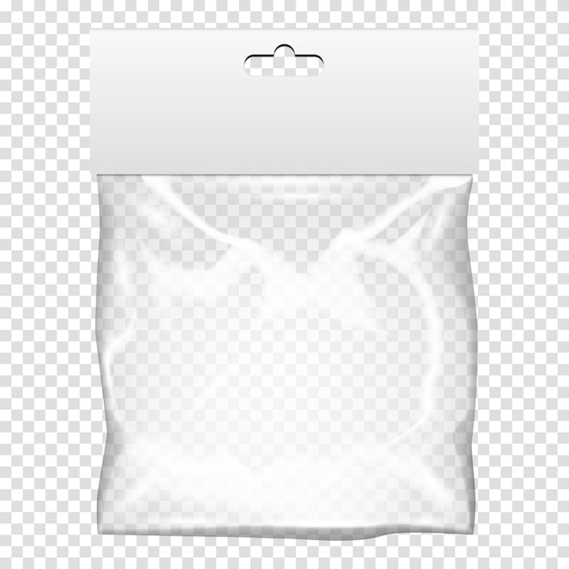 Vector bolsa de plástico de bolsillo. plantilla sobre fondo transparente. ilustración