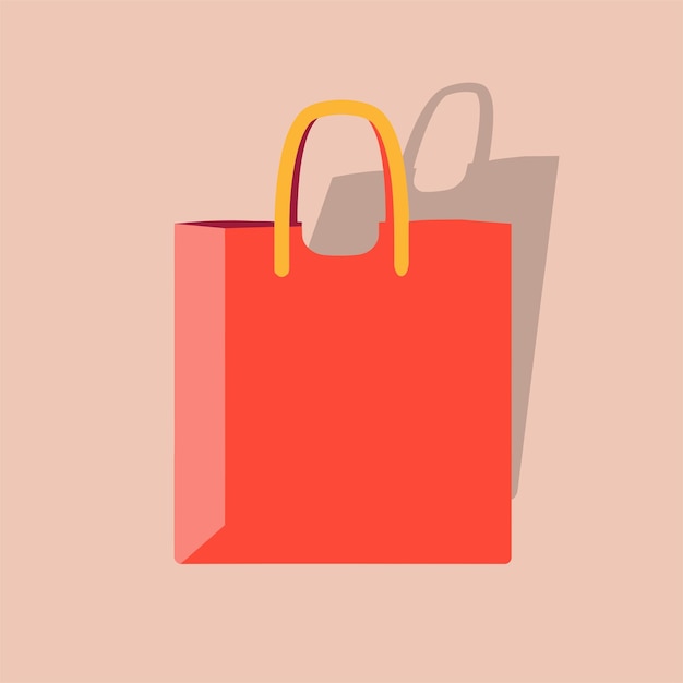 Vector bolsa roja plana vectorial para las compras 7