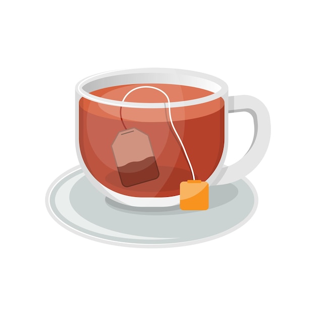 Vector bolsa de té en ilustración de icono de taza en estilo plano ilustración de vector de bebida sobre fondo aislado concepto de negocio de signo de bebida fresca