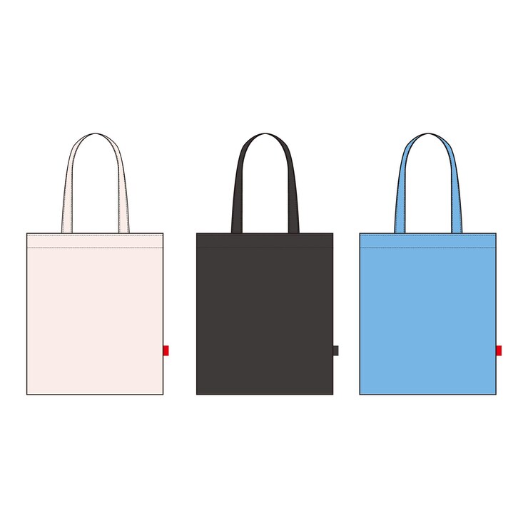 Vector bolsa de tote de tres colores