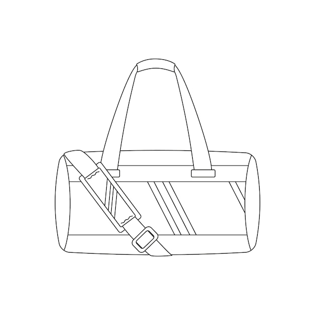Bolsa de transporte Varios equipos deportivos Inventario de fitness Accesorios de gimnasio Paquete de material de entrenamiento Arte lineal