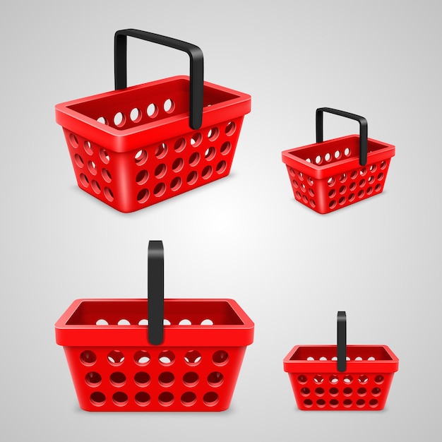 Bolsa de vector con agujeros redondos rojos. Ilustración vectorial