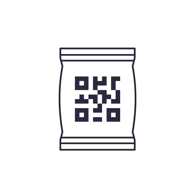 bolsa con vector de íconos de código qr