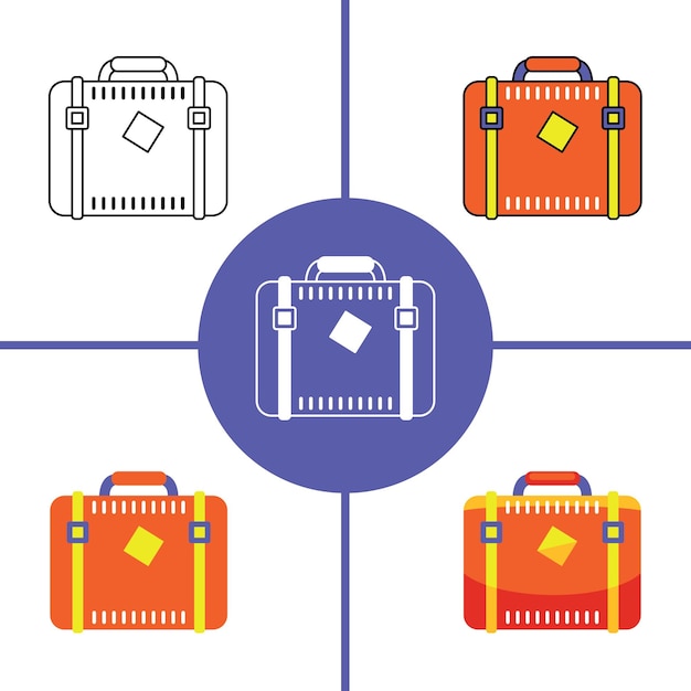 bolsa de viaje en estilo de diseño plano