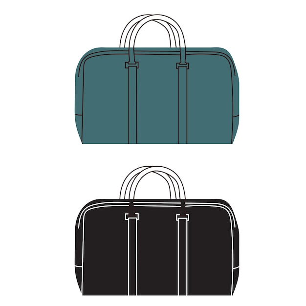 Bolsa de viaje en estilo doodle vector aislado