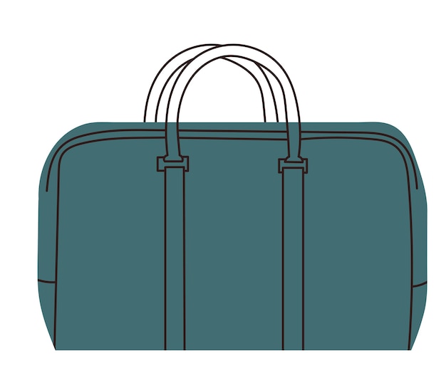 Bolsa de viaje en estilo doodle vector aislado