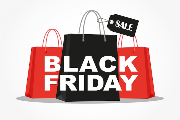 Bolsas de la compra con venta de Black Friday.