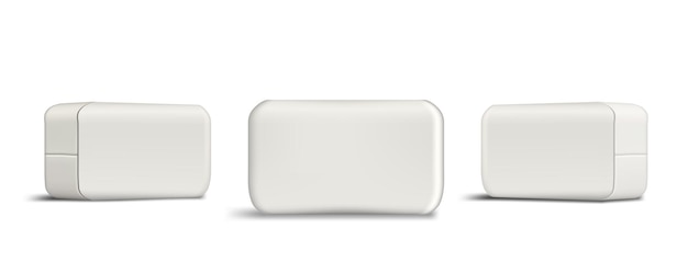 Bolsas cosméticas en blanco 3D simples vista delantera y lateral