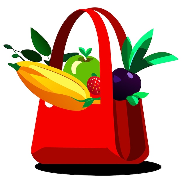 Bolsas ecológicas llenas de frutas