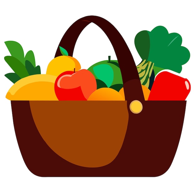Vector bolsas ecológicas llenas de frutas