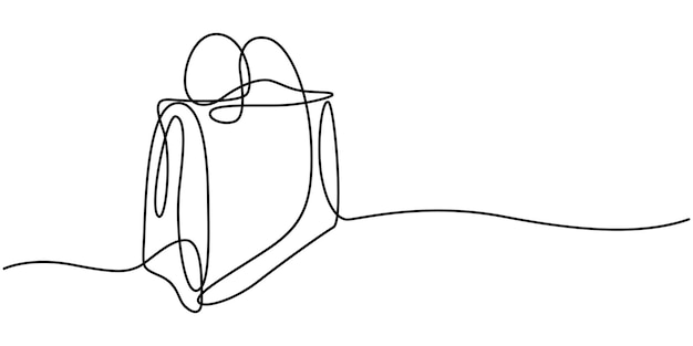 Bolsas con esperanza de una línea continua Bolsas de compras de arte de línea Bolsas de arte vectorial dibujadas a mano Bolsa de tienda de iconos