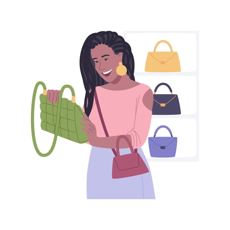 Vector bolsas con estilo ilustraciones de vectores de dibujos animados aislados