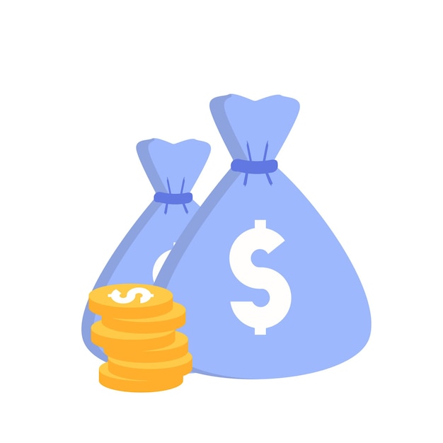 Bolsas llenas de dinero Concepto de riqueza