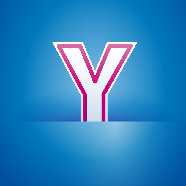 Bolsillo de signo vectorial con la letra Y