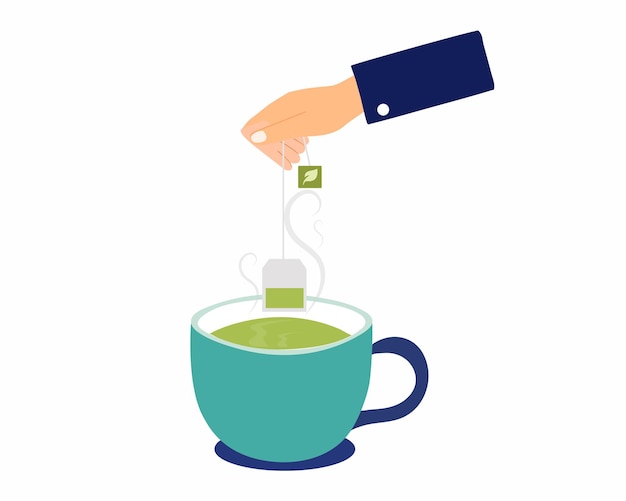 Bolsita de té para hombres y té verde para mojar Buen comienzo en la mañana antes de comenzar la jornada laboral