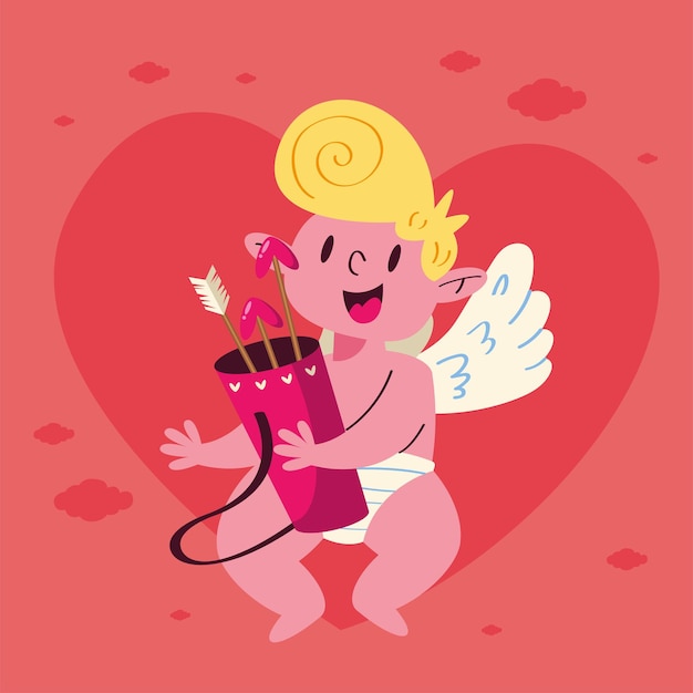 Vector bolso ángel cupido con flechas