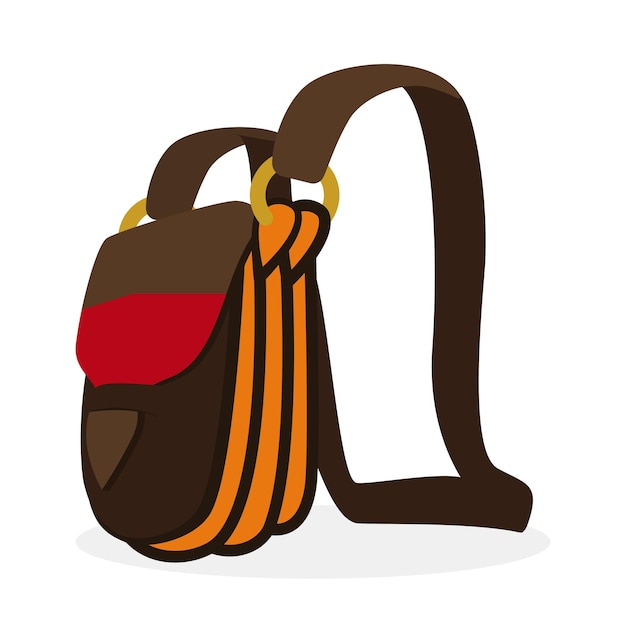 Bolso carriel tradicional colombiano con asa larga en estilo plano sobre fondo blanco