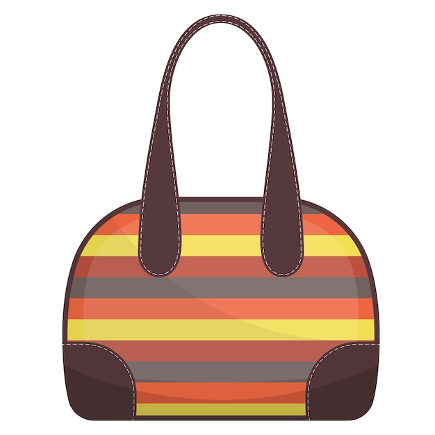 Vector bolso colorido con costuras blancas bolso de mujer bolso de mujer aislado