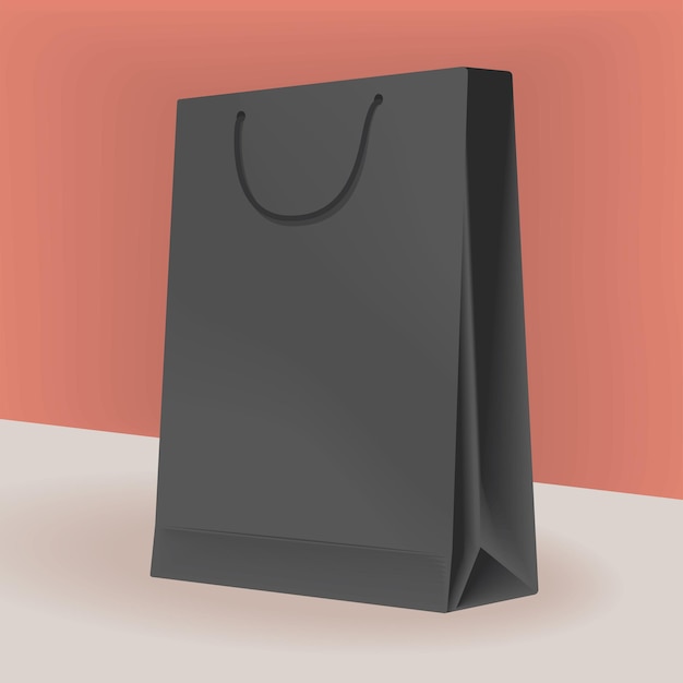 Vector bolso de compras negro