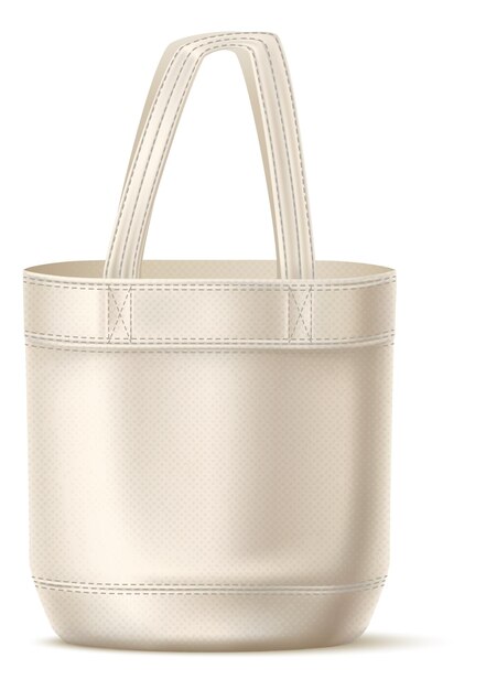 Bolso de compras totalizador. Maqueta en blanco de tela realista