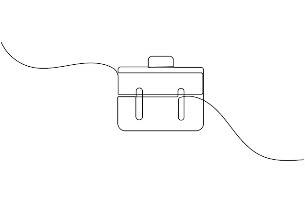 Bolso continuo de un dibujo de línea y estilo minimalista aislar el icono vectorial del contorno