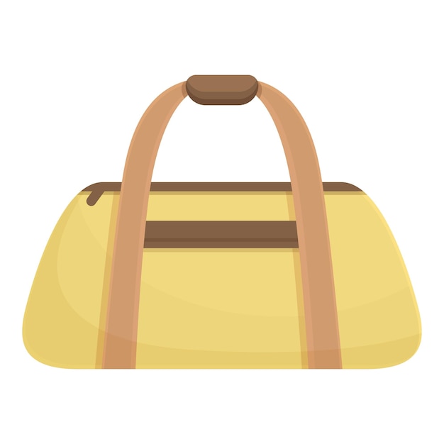 Bolso deportivo amarillo aislado horizontalmente sobre un fondo blanco