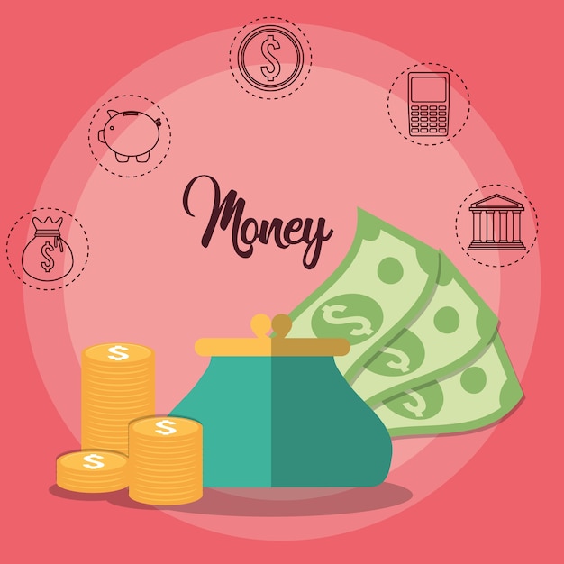 bolso y dinero icono de iconos relacionados