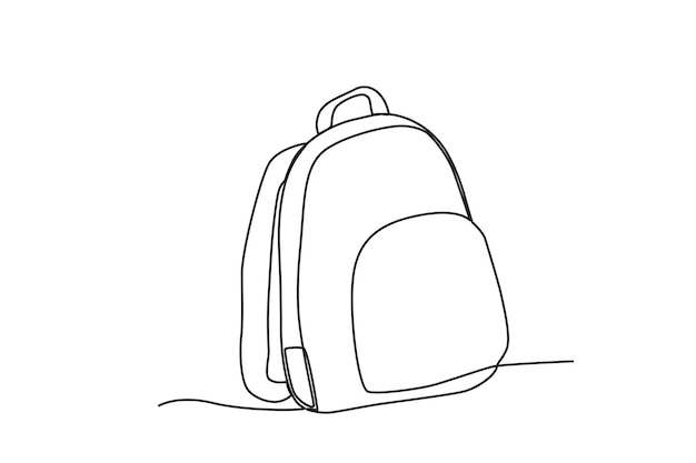 Un bolso con un diseño sencillo Mochila escolar dibujo oneline.