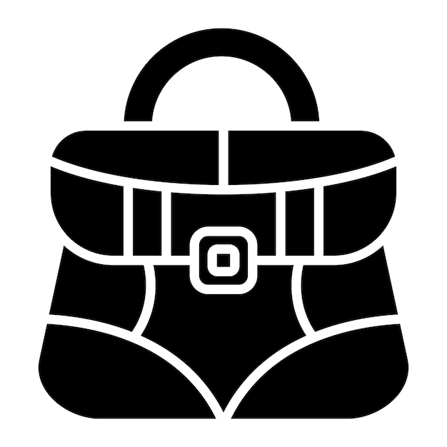 Bolso Glifo Ilustración Negro Sólido