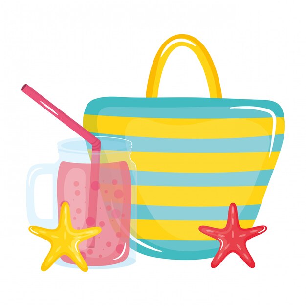 bolso de mujer con cóctel tropical